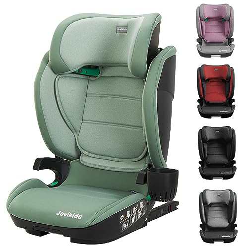 Jovikids ジュニアシート ISOFIX、 i-Size R129適合 3歳から チャイルドシート、背もたれの幅とヘッドレストを調節、100〜150cm（2/3組、