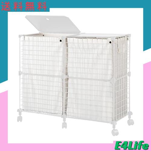 UZENN 144L メタル ランドリーバスケット 蓋付き 洗濯カゴ 仕分け 大容量 キャスター付き ランドリー ボックス ワイヤーネット 洗濯物入 5,729円