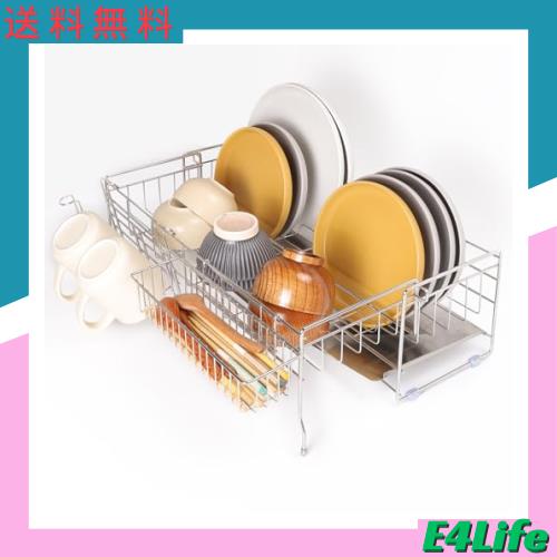 Keydol 伸縮式水切りラック 【省スペース×大容量】 水切りかご スライド 食器置き シンクサイド 奥行20-37cm 水切りバスケット 18-8ステの通販は 6,816円