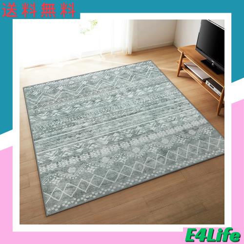 HAOCOO カーペット 2畳 185х185cm 正方形 ラグ 洗える オールシーズン適用 北欧 幾何 民族模様 ふわふわ 滑り止め 低反発 防音 寝室 リの通販は