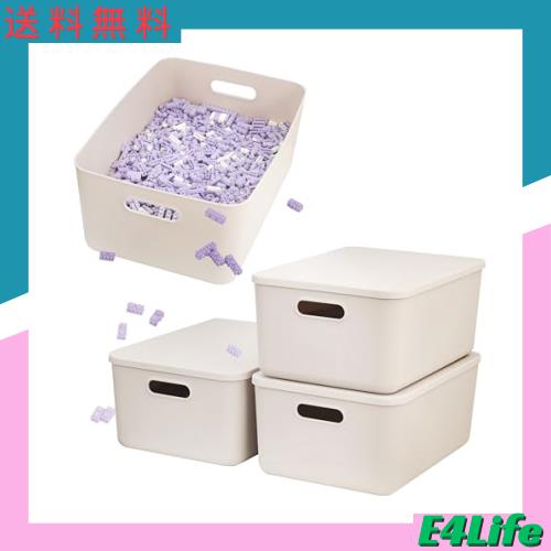 プラスチック 収納ボックス 蓋付き 約幅36.5×奥行26×高さ16cm 約15 L スタック可能 衣装ケース コンテナ クローゼット/リビング/キッチの通販は 5,289円
