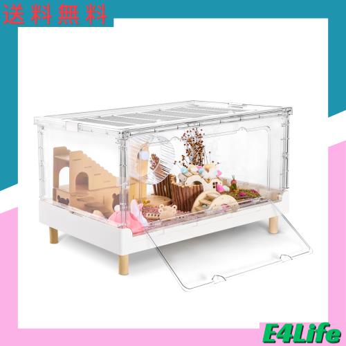 Ruexue ハムスターケージ＆モルモットケージ、小動物ペット用の完全透明でエコフレンドリーな大型アクリルケージ、例えば:ヒゲトカゲ、ネ