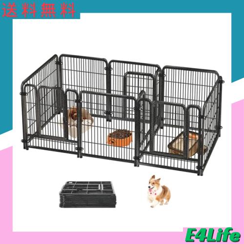 Areden ペットサークル ペットフェンス 犬 サークルケージ ドア付き （3つのドア）折りたたみ可能 ？ 組立簡単 レイアウト自由 複数連結可