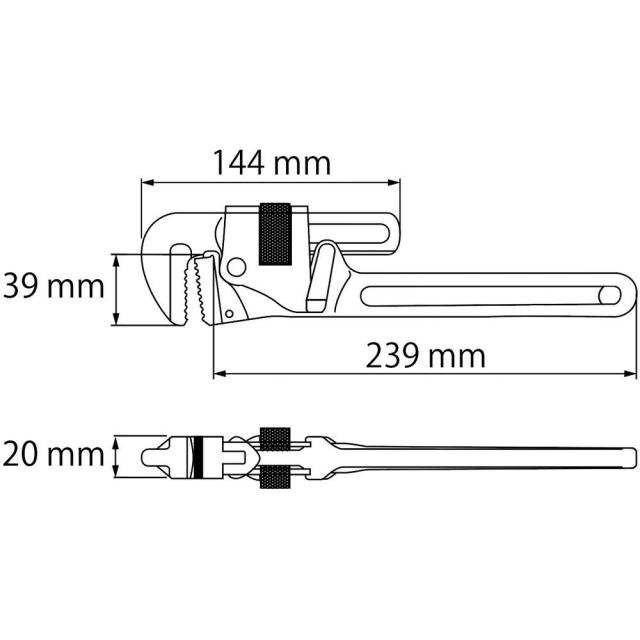 ロブテックス(エビ) アルミパイプレンチ 300mm APW300