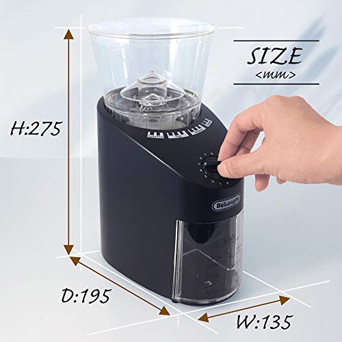 デロンギ(DeLonghi) コーン式コーヒーグラインダー ブラック 中挽き 
