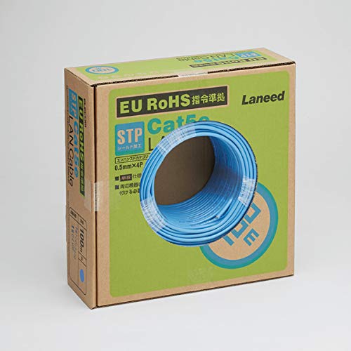 エレコム LANケーブル 100m 自作用 STP(ノイズに強いシールド加工) RoHS指令準拠 CAT5e ブルー LD-CTS100/RS_3