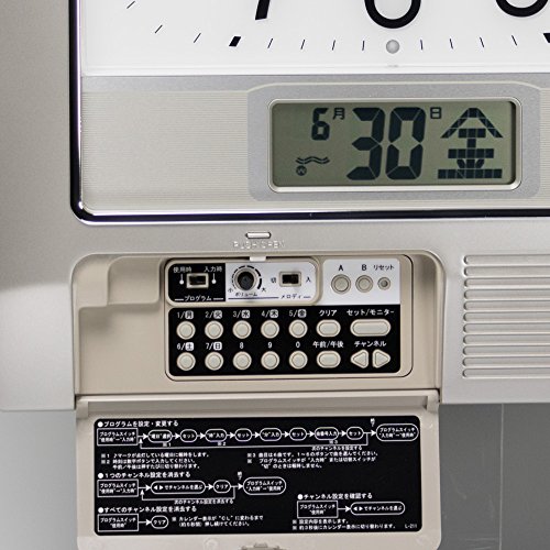 セイコークロック 掛け時計 オフィスタイプ チャイム プログラム機能 日付 カレンダー 電波 アナログ 銀色 メタリック PT201S_3
