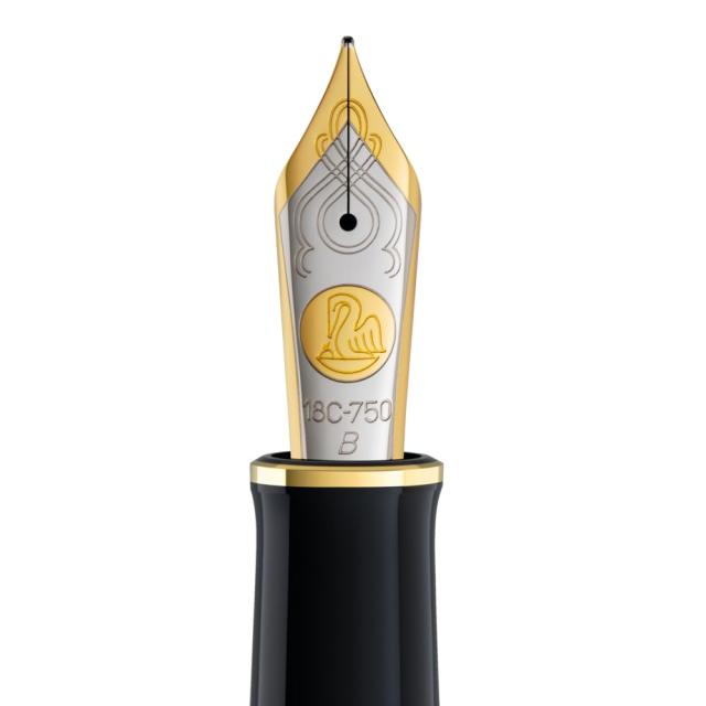 Pelikan ペリカン 万年筆 B 太字 スーベレーン グリーンストライプ M1000 正規輸入品_1
