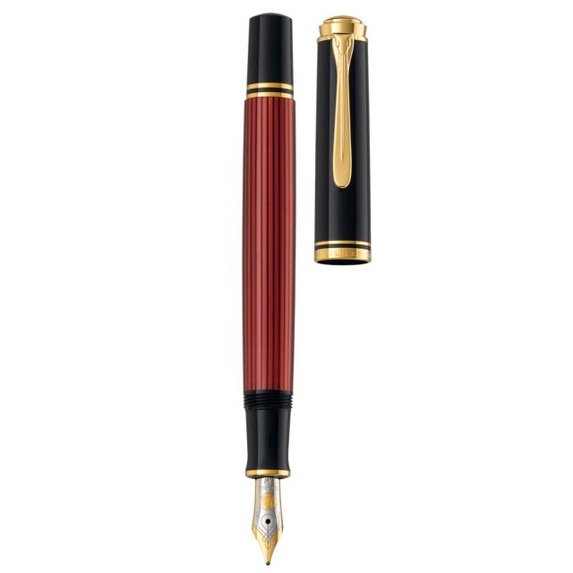 Pelikan ペリカン 万年筆 EF 極細字 スーベレーン レッドストライプ M400 正規輸入品_1