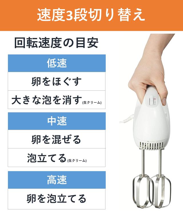 【外箱欠品・展示未使用品】パナソニック ハンドミキサー 泡立て器 MK-H4-W Amazon.co.jp: パナソニック ハンドミキサー 泡立て器 速度3段切り替え