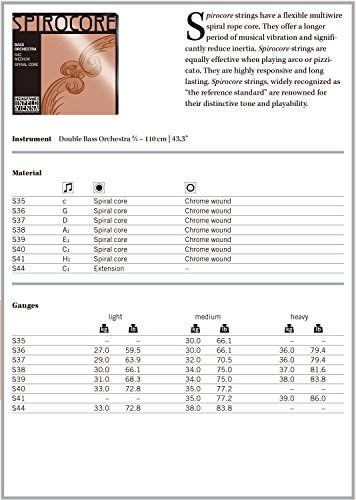 THOMASTIK SPIROCORE スピロコア コントラバス弦セット S42 MEDIUM_1