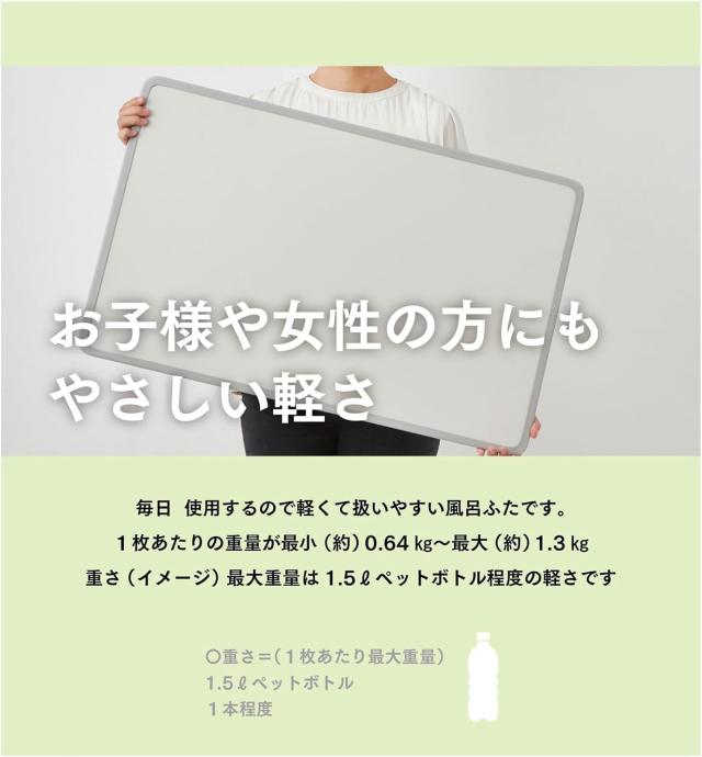 ミエ産業 アルミ組み合わせ式 風呂ふた 製品サイズ(約) 73×157cm アイボリー/ブルー (リバーシブルカラー) 3枚組 日本製 Ag抗菌・防カビ_3