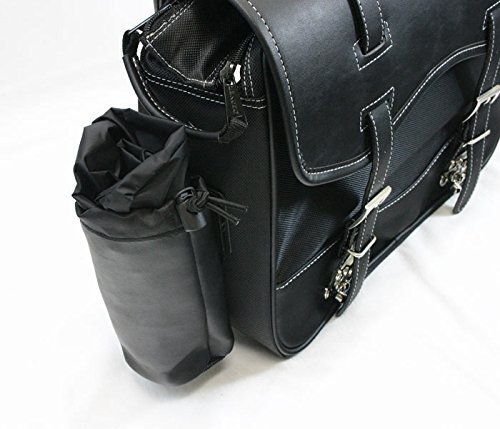 DEGNER(デグナー) ナイロンサドルバッグボトルホルダー付 プレーン PVC(合成皮革)・ナイロン 29x37x12cm ブラック NB-1