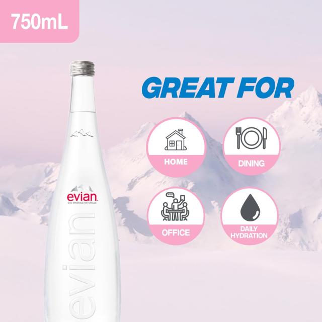 Evian(エビアン) グラスボトル 750ml×12本_4