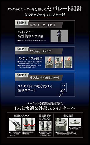 ジェックス GEX AQUA FILTER メガパワー6090 セパレート設計 呼び水いらず簡単スタート 外部式フィルター 適合水量約60~160L_2