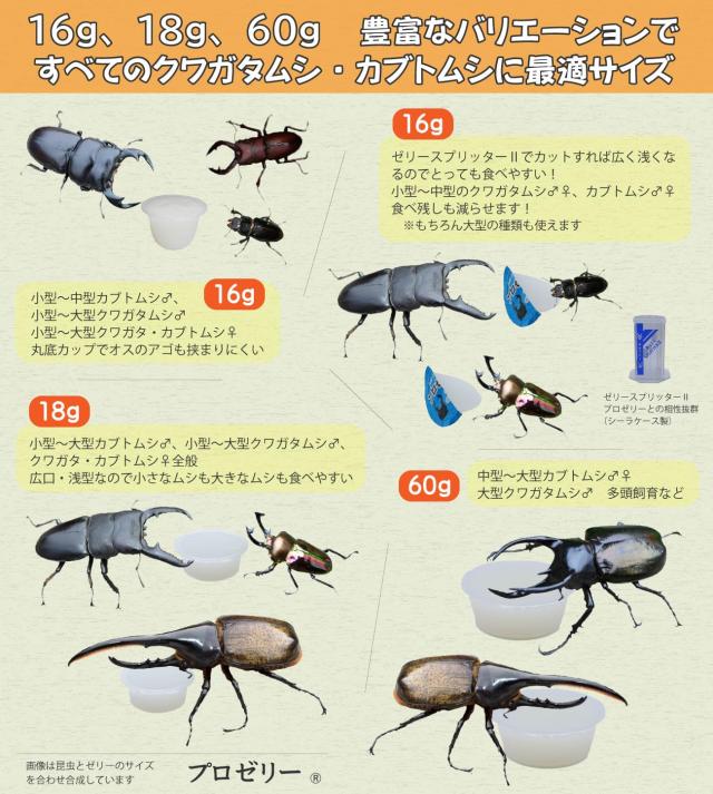 KBファーム プロゼリー(16g 100個入り) 高たんぱく カブトムシ