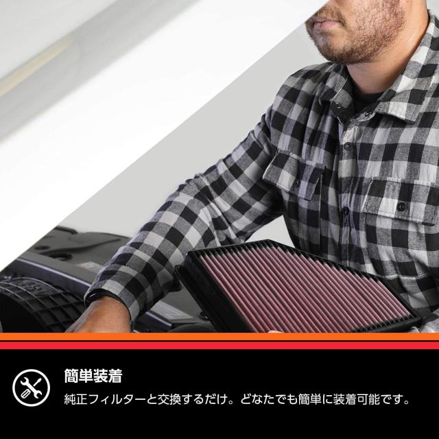 【正規輸入品】 K＆N 純正交換 エアフィルター SAAB 用 33-2663_4