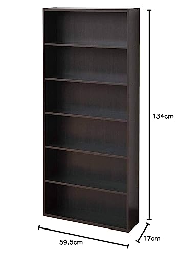 山善(YAMAZEN) コミック収納ラック6段 ダークブラウン CMCR-1360(DBR)_8