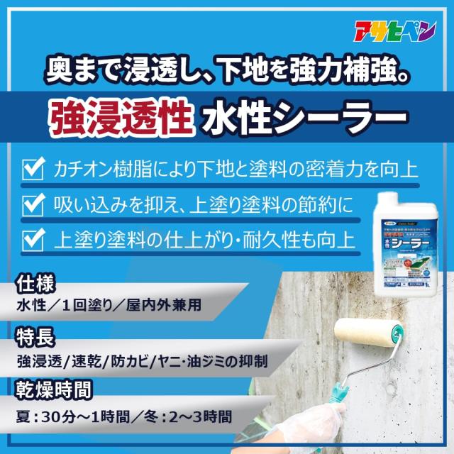 アサヒペン(Asahipen) 強浸透性水性シーラー 透明(クリヤ)7L_1