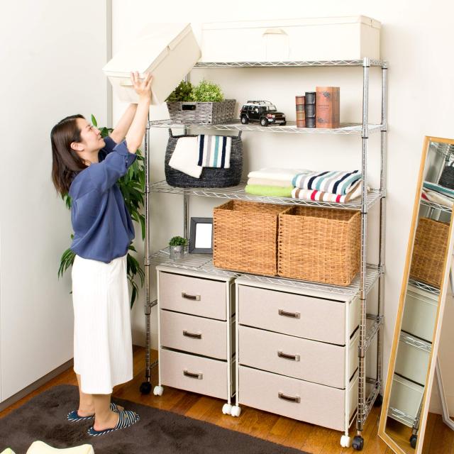 ドウシシャ ルミナス互換 メタルルミナスラック 幅120 5段 スチール