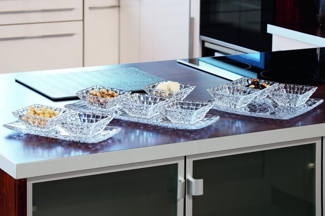 ナハトマン(Nachtmann) 長皿 クリア ボウル:12cm、プレート:28×14cm ボサノバ ボウル＆プレート(ボウル2個+プレート1枚) 90026 3個入