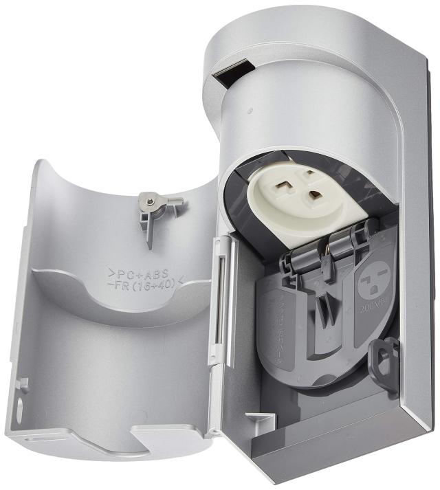 パナソニック(Panasonic) EV・PHEV充電用 カバー付15A・20A兼用接地屋外コンセント 簡易鍵付 露出・埋込両用 200V用 ホワイトシルバー WK_2