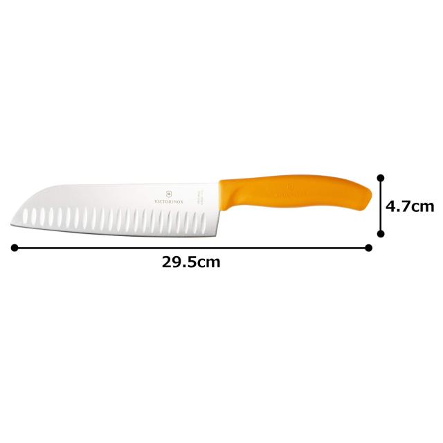 VICTORINOX(ビクトリノックス) 三徳包丁 プロ仕様のステンレススチール製万能包丁 17cm 溝付 オレンジ 料理全般に使える万能なナイフ 食_6