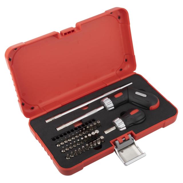 トネ(TONE) ラチェットドライバーセット RDS32 ビット差込 ＆6.35mm(1/4”) レッド 内容37点_2