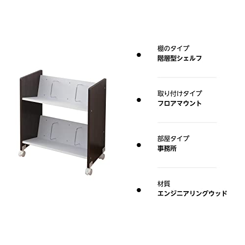 [山善] ファイルワゴン 2段 幅55×奥行30×高さ65.5cm A4サイズ 仕切付き 出し入れしやすい キャスター付き 組立品 ブラウン CFR-60532C(_8
