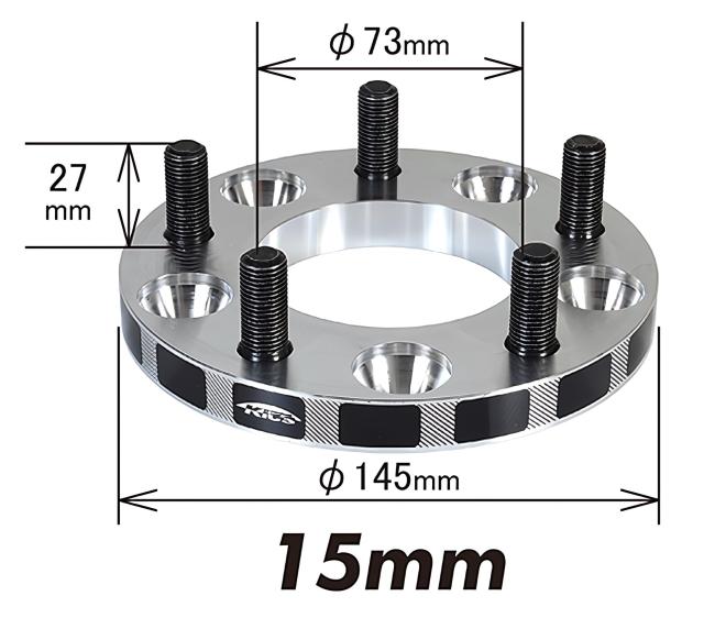KYO-EI(協永産業) Kics WIDE TREAD SPACER(ワイドトレッドスペーサー) M12×P1.25 5H PCD114.3 厚み15mm 2枚入り 5115W3