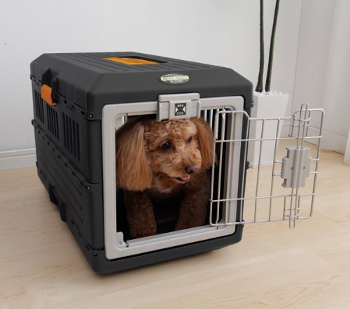 アイリスオーヤマ 犬猫 キャリー 折りたたみクレート　ブラックオレンジ 中型犬用 アイリスオーヤマ 犬 猫 キャリー 折りたたみ ブラック/オレンジ