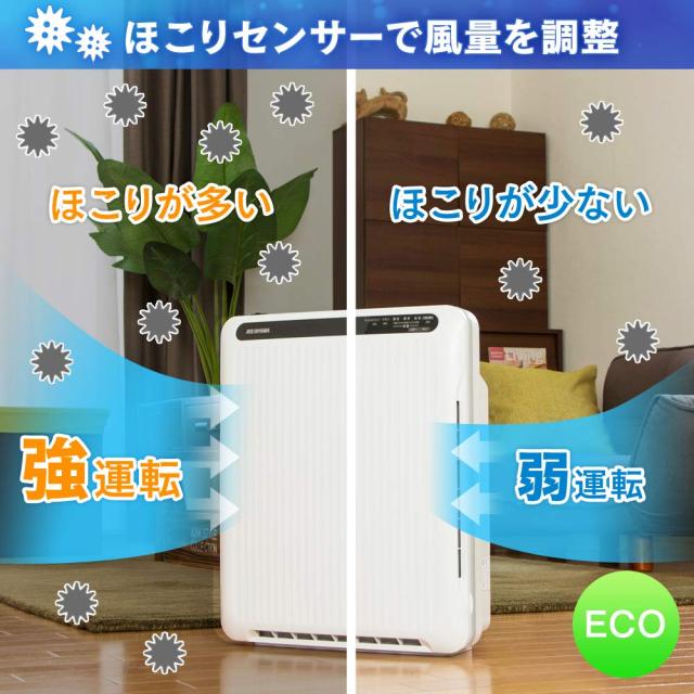 アイリスオーヤマ 空気清浄機 14畳 イオン搭載 ホコリセンサー付 消臭 除菌 脱臭 ホコリ 花粉 集じん PM2.5 ペット 静音 省エネ 軽量 タ_4