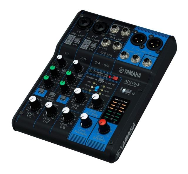 ヤマハ YAMAHA 6チャンネルミキシングコンソール MG06X 最大 2 Mic / 6 Line入力( 2 モノラル+2 ステ？オ) SPXによる高品位なデジタルエフ_1