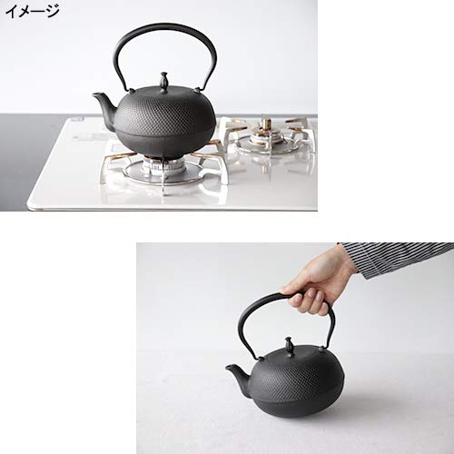 及源 南部鉄器 鉄瓶 観月アラレ 1.2L H-159S ブラック_2