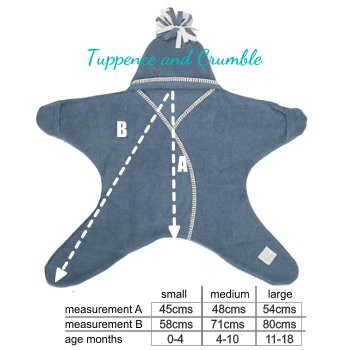 [タッペンスアンドクランブル] おくるみ 星 星型アフガン スターラップ 0-4ヶ月用 デニム