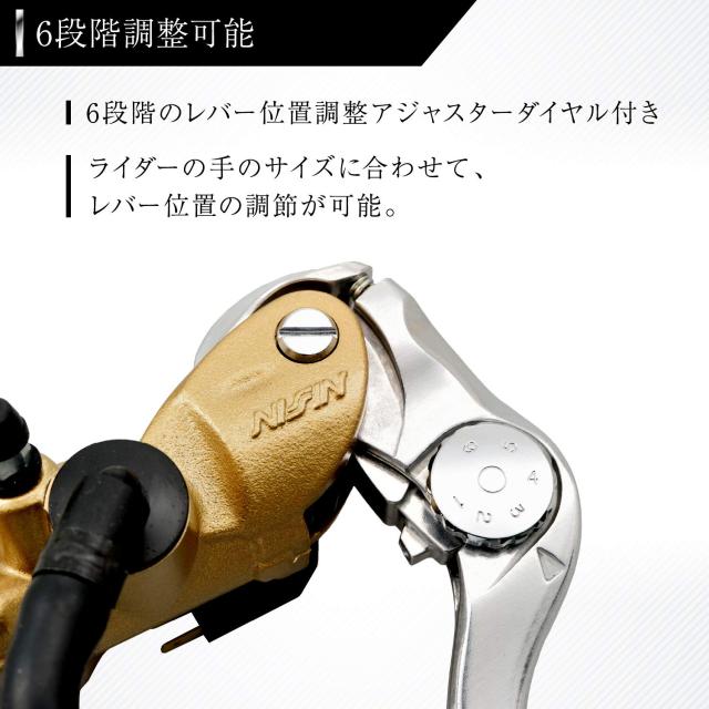 デイトナ(Daytona) NISSIN(ニッシン) バイク用 ラジアル ブレーキマスターシリンダー 縦型 φ17 (横型 14mm相当) ゴールドボディ/バフク