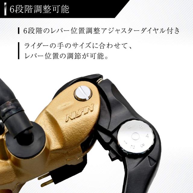 デイトナ(Daytona) NISSIN(ニッシン) バイク用 ラジアル ブレーキマスターシリンダー 縦型 φ17 (横型 14mm相当) ゴールドボディ/ブラッ