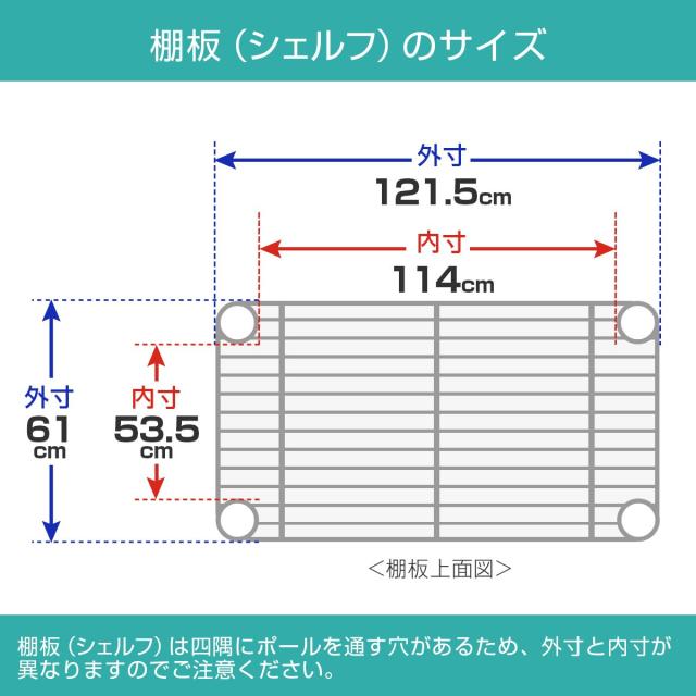 ドウシシャ ルミナススリム スチールラックパーツ スチール棚板 幅121.5×奥行61cm SM1260 スリーブ4個付き 耐荷重135kg 頑丈 業務用 ス_2