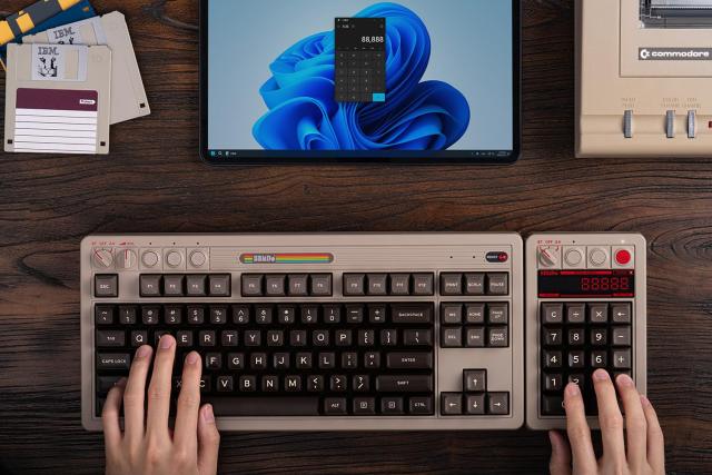 8BitDo レトロ 18 メカニカル テンパッド、電卓モードをサポート、 Windows および Android 用 Bluetooth/2.4G/有線テンパッド(C64)_5