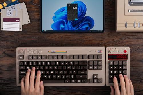 8BitDo レトロ 18 メカニカル テンパッド、電卓モードをサポート、 Windows および Android 用 Bluetooth/2.4G/有線テンパッド(C64)_8