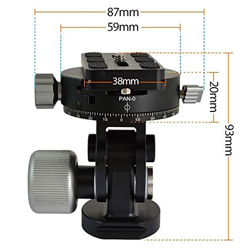 [MENGS] VH-10 クイックリリースプレート付き 360°のパノラマ 自由雲台 3/8”三脚ネジおよび1/4”カメラネジ，三脚一脚 用の通販は