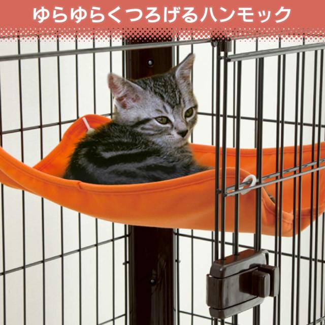 アイリスオーヤマ スリムケージ 2段 ブラウン 猫用 高さ115×幅91×奥行