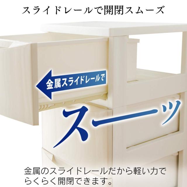 アイリスオーヤマ チェスト 3段 届いてすぐ使える完成品 日本製 幅55×奥行41×高さ61.5cm ホワイト / ブラウン 白 プラスチック COD-553_3