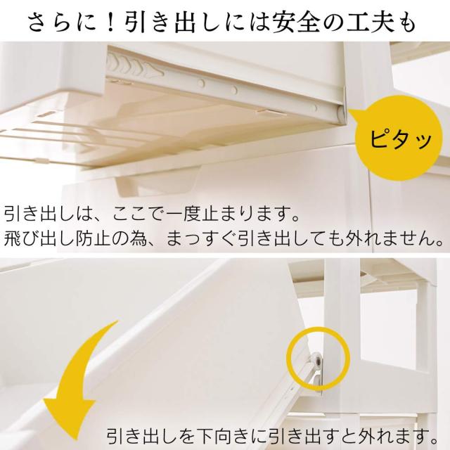 アイリスオーヤマ チェスト 3段 届いてすぐ使える完成品 日本製 幅55×奥行41×高さ61.5cm ホワイト / ブラウン 白 プラスチック COD-553_4