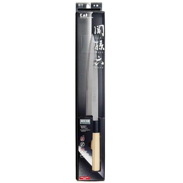貝印 KAI 関孫六 銀寿 本鋼 和包丁 刺身 (左用) 210mm 日本製 AK5208_2