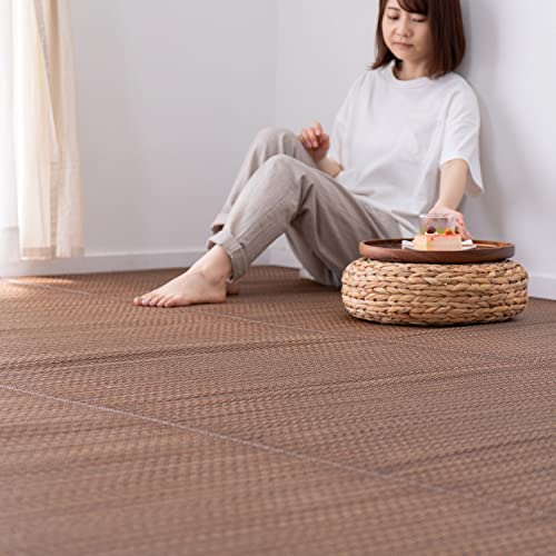 萩原 い草 花ござ ラグ 「南風」 江戸間 6畳 裏貼有 81847660_1
