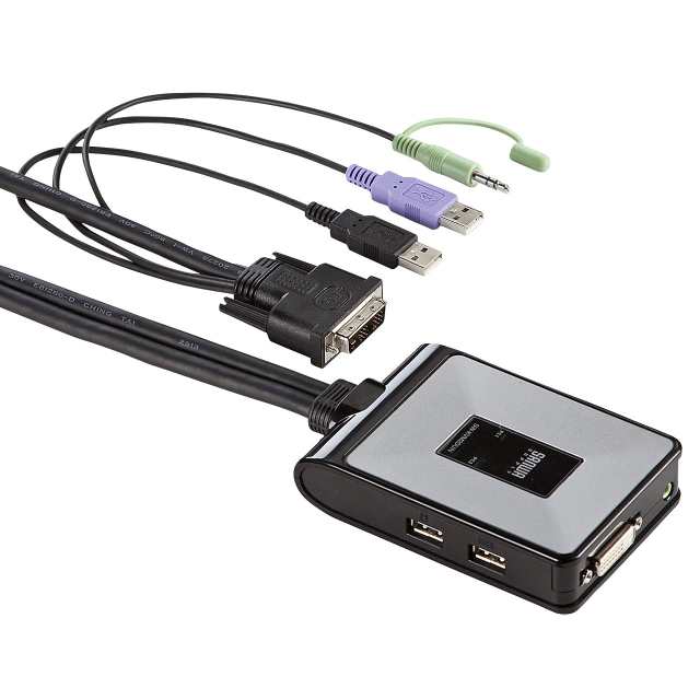 サンワサプライ ディスプレイエミュレーション対応DVIパソコン自動切替器(2:1) SW-KVM2DUNの通販は
