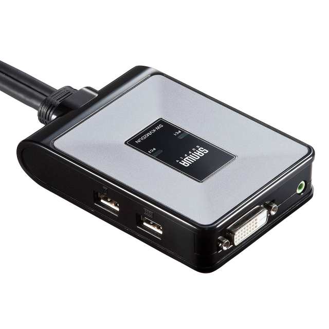 サンワサプライ ディスプレイエミュレーション対応DVIパソコン自動切替器(2:1) SW-KVM2DUNの通販は