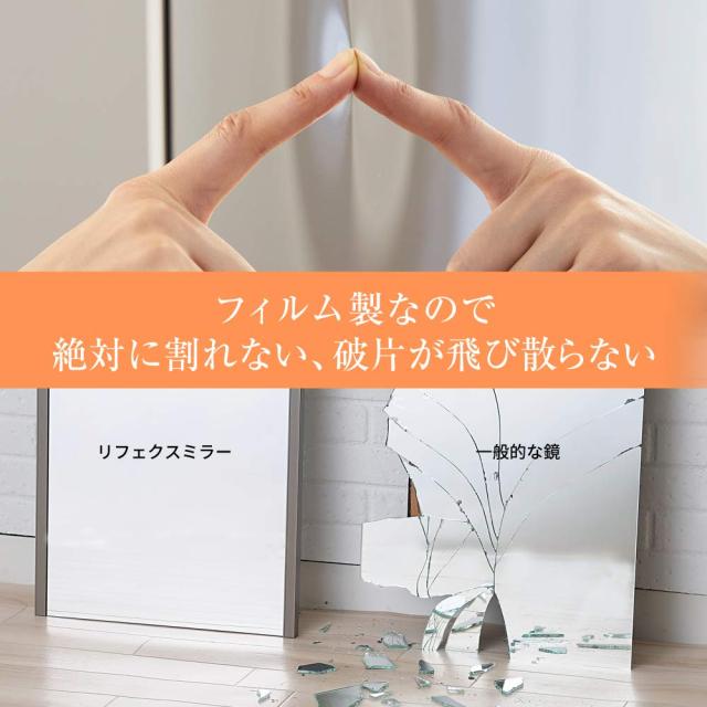 リフェクス割れない軽量ミラー幅60×高さ150cmメープル(木目)フレームRM-5/MM【日本製】_5
