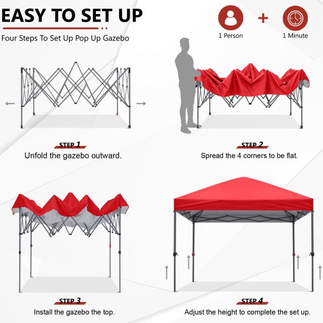 ABCCANOPY タープテント ワンタッチ センターロック 3m/2.5m/2m 高強度